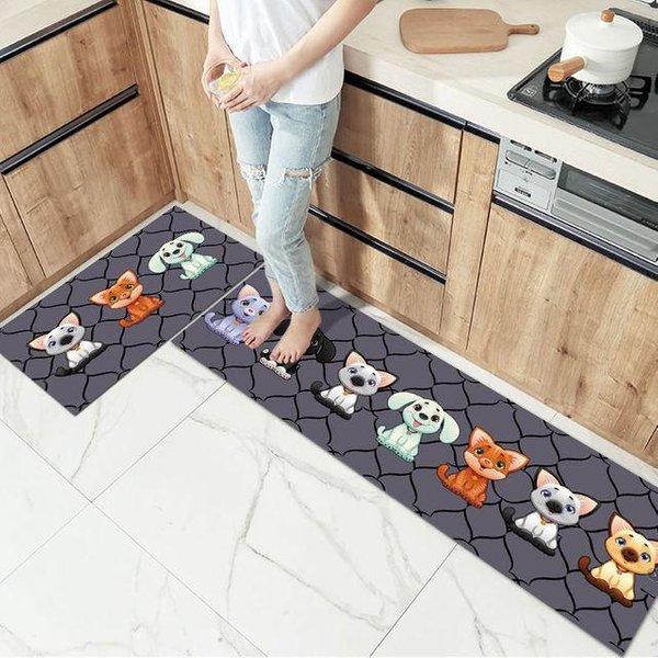 Mata Kuchenna łAzienka AntypośLizgowa Mata PodłOgowa Sypialnia Salon DłUgi MięKki Dywanik PrzedpokóJ Zmywalny WystróJ Dywan Wycieraczka WejśCiowa 40Cmx120Cm 1Pc-image