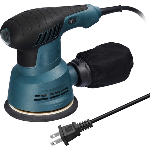 Lijadora ExcéNtrica EléCtrica De Mano De 300W, Lijadora EléCtrica Con Placa De Lijado De 5 Pulgadas Y 125Mm Para Procesamiento De Madera US Plug-image
