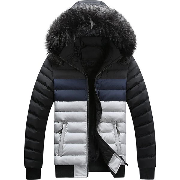 Abrigo De AlgodóN Para Hombre En OtoñO E Invierno, Nuevo Abrigo Con Capucha De Terciopelo Grueso, Ropa De Invierno, Abrigo Informal De AlgodóN Para Hombre 4XL Gris-image