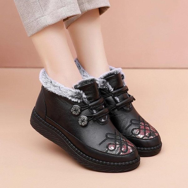 Zapatos De AlgodóN De Invierno, Zapatos Para Abuela, Comercio Exterior, Zapatos Gruesos De Suela Blanda Para Madre, Botas De Nieve CáLidas Para Ancianos 35-image