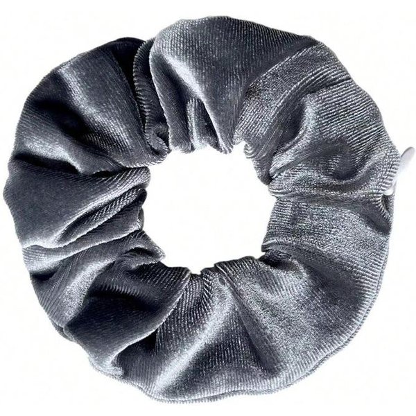 Kieszonkowe Gumki Do WłOsóW Z Ukrytym Zamkiem, Scrunchie Na Kucyk, Welurowe Gumki Do WłOsóW Z Kieszonką Na Zamek 1Pc Gray&One-Size-image