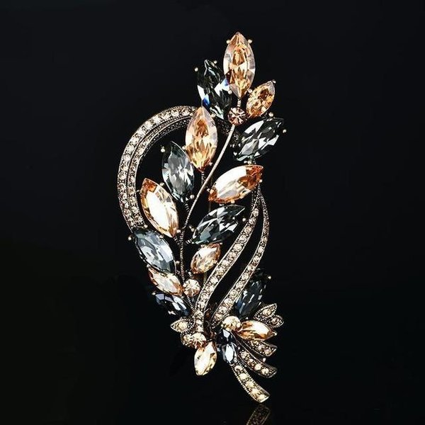 Broche Damas De Alta Gama Accesorios De Cristal AtmóSfera Retro Traje Corsage Broche De Abrigo Regalo De CumpleañOs-image