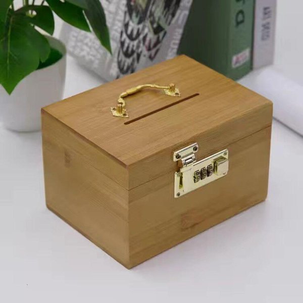 Caja De Almacenamiento De Tesoros Duradera De Estilo Vintage Con Cerradura De CombinacióN, Tarro Para Dinero, AlcancíA, Organizador, Caja De Seguridad, Caja Para Ahorrar Dinero-image