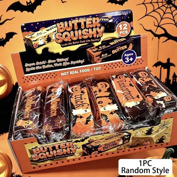 Halloweenowa Edycja Specjalna Squishy MydłO Antystresowa Zabawka Symulowane MasłO UwalniająCe Stres Fidget Squishy PiłKa RelaksująCy Prezent Impreza-image