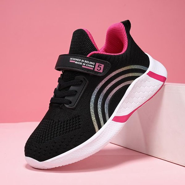 Zapatos Infantiles Primavera OtoñO NiñAs BebéS NiñOs Zapatillas Casuales Transpirables Suaves Antideslizantes Zapatos Deportivos Para Caminar Correr Talla 28-38 32 White-image