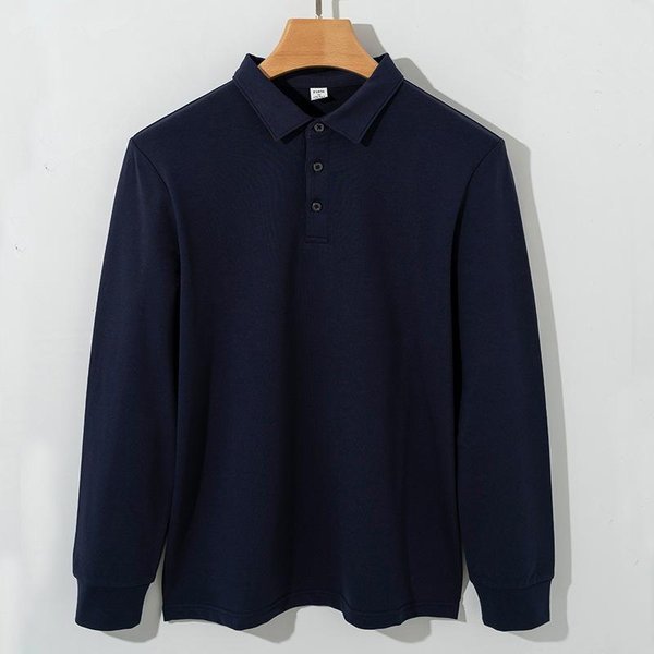 Polo De AlgodóN Puro Grueso De Alta Gama Para Hombre Camiseta De Manga Larga Para Hombre Polo Casual Para Hombre 4XL-image