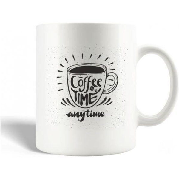 Taza De CeráMica - Maniacase - Cita Coffee Time - 30Cl - Blanco - Apto Para Lavavajillas-image