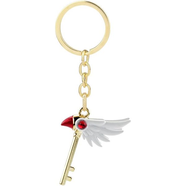 Llavero De Collar De Dibujos Animados Anime Cardcaptor Sakura Llaveros Con Colgante De Encanto Clow De Cardcaptor Sakura Collar DeclaracióN De Varita De Sellado Beige-image