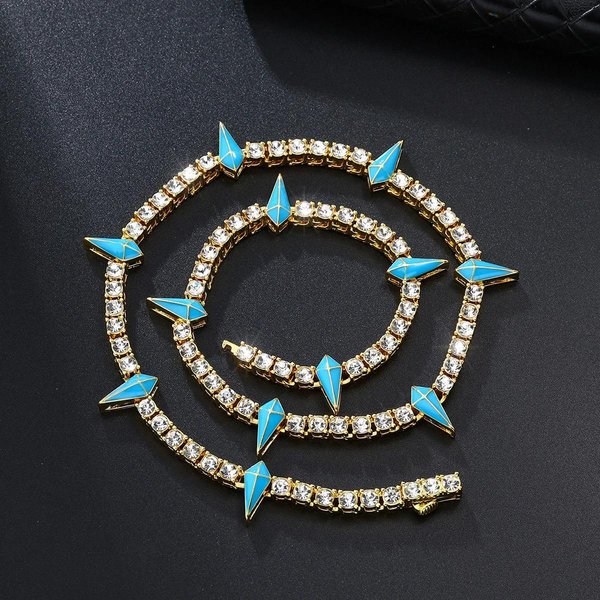 Nowy Hip Pop 4Mm ŁAńCuszek Tenisowy Kropelka Bling Iced Out Kolorowy Naszyjnik Z Cyrkoniami Dla MężCzyzn Kobiet Choker BiżUteria Prezent Na Imprezę 18 16Inch Black-image