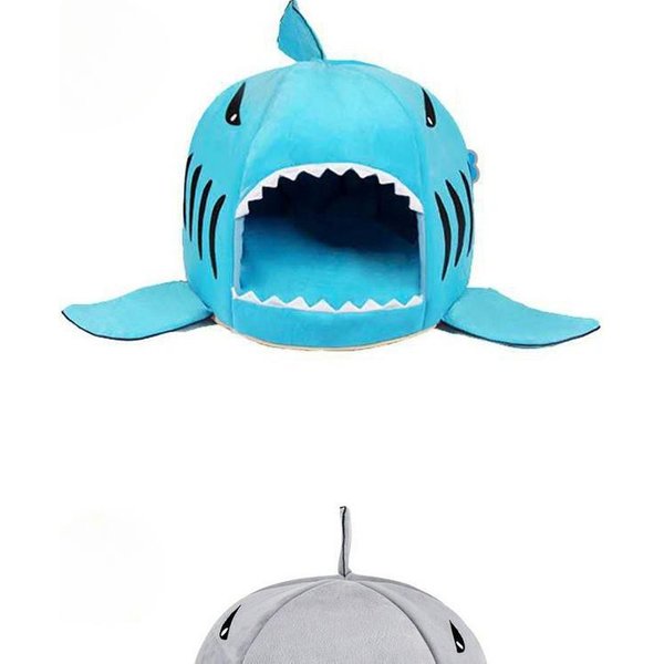 Caseta Para Mascotas, Caseta De TiburóN Caseta Para Gatos Caseta Para Teddy Tipo Cerrado Para Perros PequeñOs Y Medianos Se Puede Usar Para Mantener Caliente En Todas Las Estaciones Xxs15*20 Gray-image