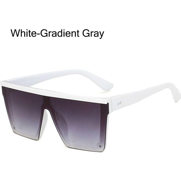 Gafas De Sol De Moda Geniales Oversize Gafas Una Pieza ProteccióN UV400 Parte Superior Plana Gafas De Sol Montura Grande Montura Gafas De Sol Para Damas Hombres-image