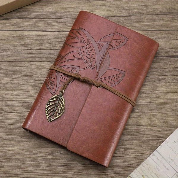 A6 Carpeta Vintage Para Viajeros Cuaderno Diario Kraft En Blanco Cuero PU Hojas Sueltas Bloc De Notas Diario Cuaderno De Bocetos Material De Oficina Gray-image