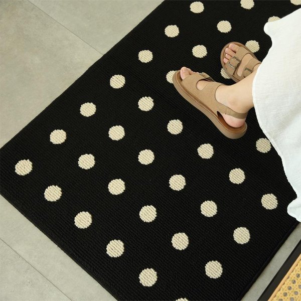 Alfombra De Entrada De Lujo Ligero FrancéS Sentido Avanzado Puerta De Entrada Puerta De Entrada Recibidor Alfombra Para Pies Alfombra De Mesa De Centro De Lana De ImitacióN Alfombra De Cama 50X80Cm-image