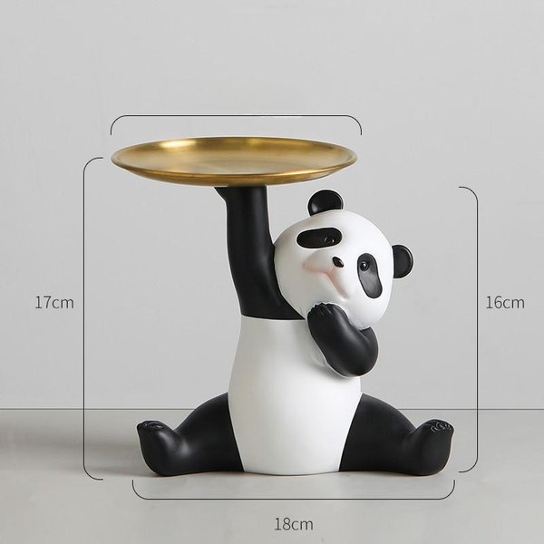 Bandeja De Panda Lindo Almacenamiento De Llaves Para Porche Adornos Decoraciones Creativas Para El Hogar Sala De Estar Escritorio Creativo Regalos-image