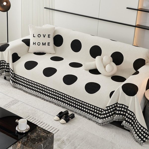 Nueva Toalla De Sofá De Chenilla Jacquard, Toalla De Tela De Una Sola Pieza, Funda De Sofá Todo Incluido, Manta De Sofá Antideslizante AntiarañAzos De Gato 130X180Cm1Pcs-image