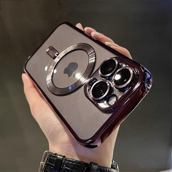 Luksusowe Etui Z PowłOką Magnetyczną Do łAdowania Bezprzewodowego Magsafe Iphone 11 12 13 14 15 16 Pro Max Plus, Odporne Na WstrząSy, Silikonowe Etui For Iphone 16-image