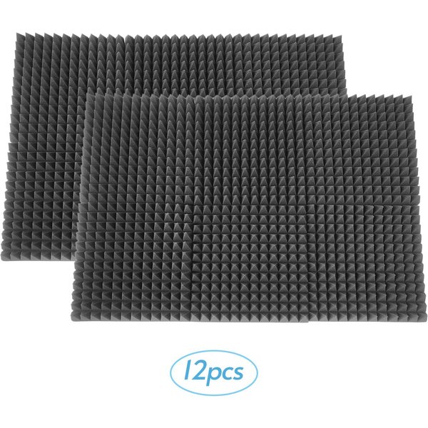 12*12*2 Pulgadas Paneles De Espumas AcúSticas De Estudio De Alta Densidad Espuma De Aislamiento AcúStico IgníFuga 12Pcs-image