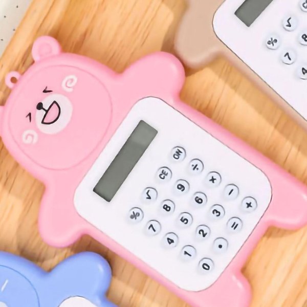 Calculadora PortáTil Con DiseñO De Oso De 8 DíGitos, Mini Calculadora De Dibujos Animados Para Estudiantes. Color Rosa-image