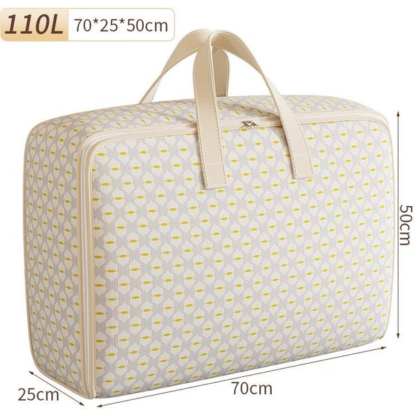 Bolsa De Almacenamiento Impermeable De Gran Capacidad Con Cierre De Cremallera Organizador Multiusos Para Mudanzas Viajes Ropa Ropa De Cama Y Almacenamiento Estacional 110L Beige-image