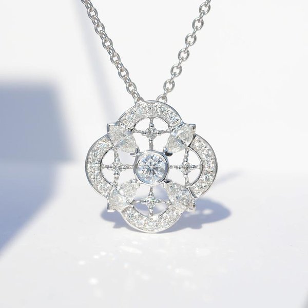 Collar De Cadena Para ClavíCula Con Colgante De Diamante De Cuatro Hojas Super Brillante De Lujo Ligero Para Mujer Ojo De Diamante Real-image