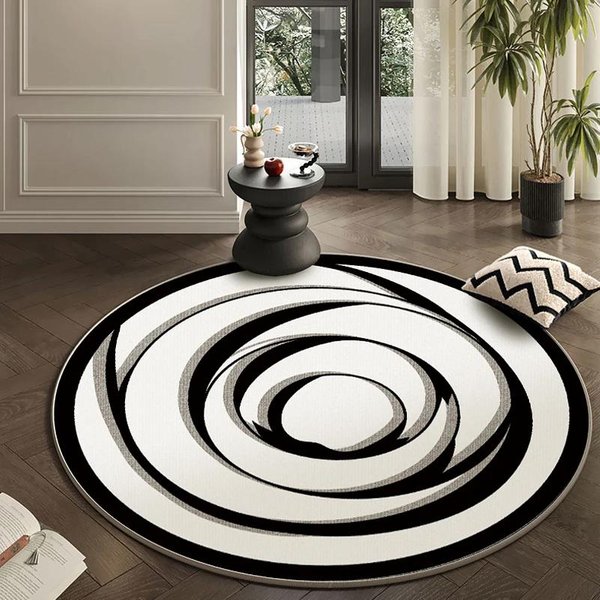 OkrąGłY Dywan Do Salonu Sypialni – Gruba MięKka Pluszowa AntypośLizgowa Mata PodłOgowa Do Domu Diameter 120Cm(47In)-image