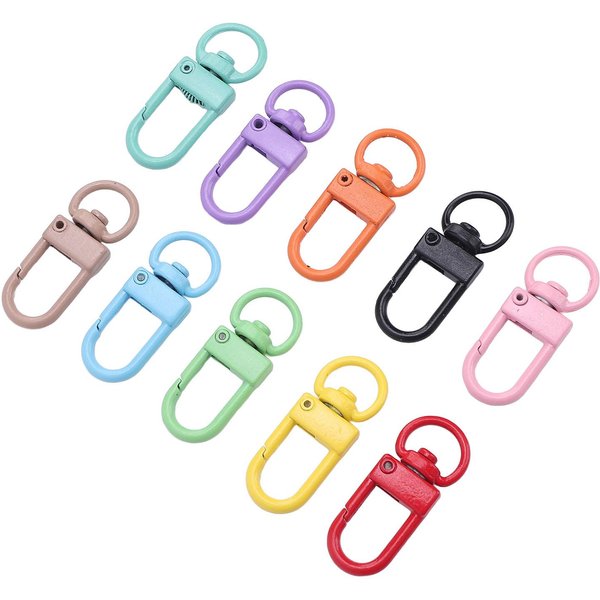 50PCS Mosquetones Coloridos Ganchos De PresióN Metal Giratorio Cierres De Garra Para Manualidades FabricacióN Mochila Llavero Colgante 10-image