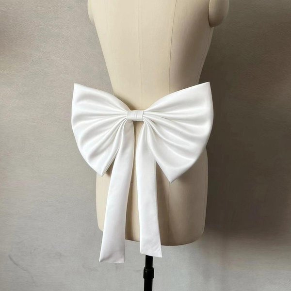 Lazo De SatéN Desmontable Para Novia Accesorios De Vestido De Boda Para Mujer Lazo De Novia Blanco-image
