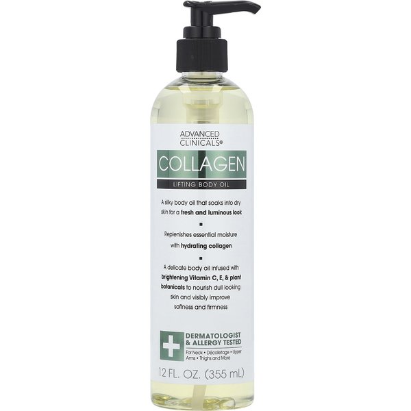 Advanced Clinicals, Aceite Corporal ColáGeno, Lifting, 12 Fl Oz (355Ml) White-image