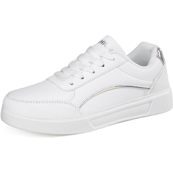 Damskie Trampki Casualowe - Lekkie Sznurowane Niskie BiałE | Modne I Wygodne Buty Do Chodzenia 41 White-image