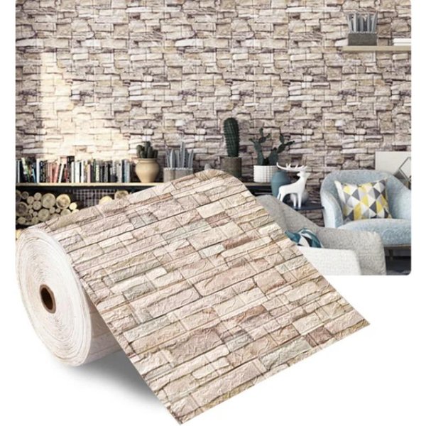 100Cmx70Cm Panele Z Pianki Ceglanej Naklejki śCienne 3D Samoprzylepne DIY TłOczone Kamienne Tapety WystróJ Domu WystróJ Salonu WystróJ Kuchni 70Cmx100Cm-image