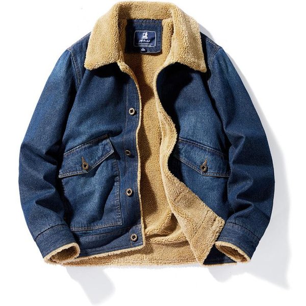 Abrigo Corto De AlgodóN Denim Para Hombre MáS Terciopelo OtoñO E Invierno Terciopelo De Cordero Engrosado OtoñO E Invierno CáLido Abrigo De AlgodóN Casual Para Hombre 3XL Black-image