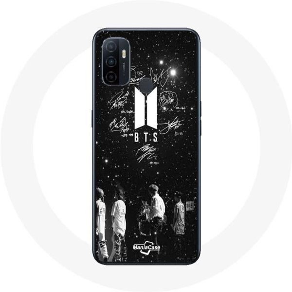 Funda - Maniacase - Oppo A53 - Miembros Firma BTS - Flexible - Negro-image