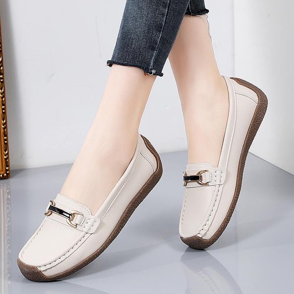 Oryginalne SkóRzane Damskie PłAskie Buty Damskie Codzienne Buty Luksusowe Mokasyny Damskie Wsuwane Buty żEglarskie Mokasyny DużE Rozmiary 35-44 38-image