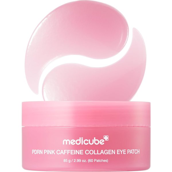 Parches De Gel Para Ojos Con Pdrn, CafeíNa Y ColáGeno, Parches Para El Contorno De Ojos Iluminadores E Hidratantes Para El Cuidado Diario De La Piel De Los Ojos 90G Color Rosa-image