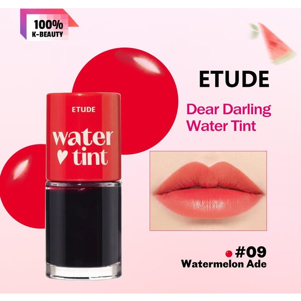 Etude Dear Darling Water Tint 01-07/09, Acabado Jugoso Brillante, No Pegajoso, Labios Hidratados, K-Beauty, Maquillaje Coreano 09 Watermelon Ade-image