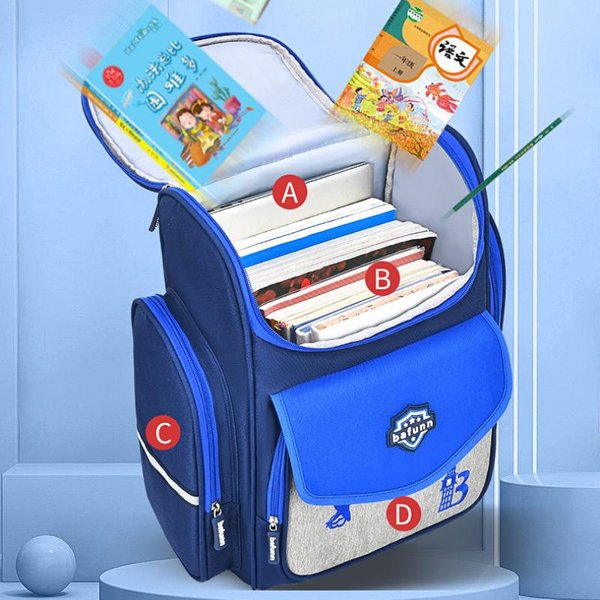 Wodoodporny Ortopedyczny Plecak Szkolny Dla ChłOpcóW I DziewcząT Z SzkołY Podstawowej Dzieci Ergonomiczny Tornister Blue-image