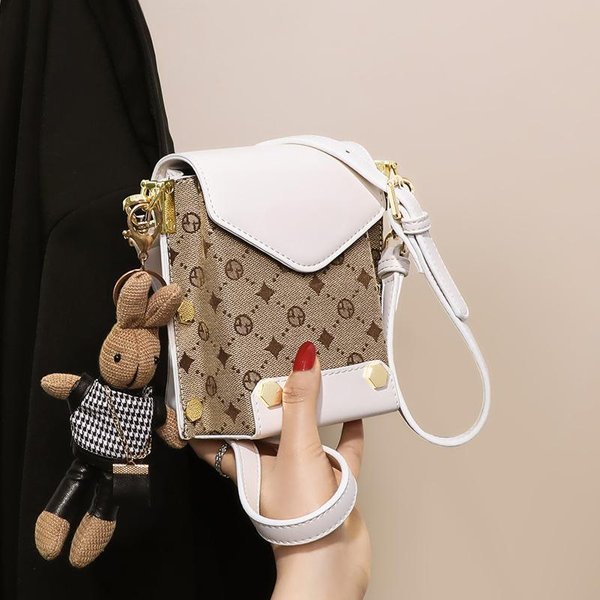 Bolso Primavera/Verano Moda Bolso Bandolera Bolso Para TeléFono MóVil Mini Bolso Bolso De Hombro Con Sentido Senior Para Mujer Gray-image