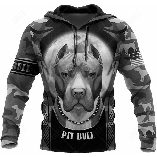 Bluzy Bluza MęSka Z Kapturem Pitbull 3D Nadruk Jesień Casual DłUgi RęKaw Oversize Streetwear Z Kapturem Dla MężCzyzn Odzież Topy 5XL-image