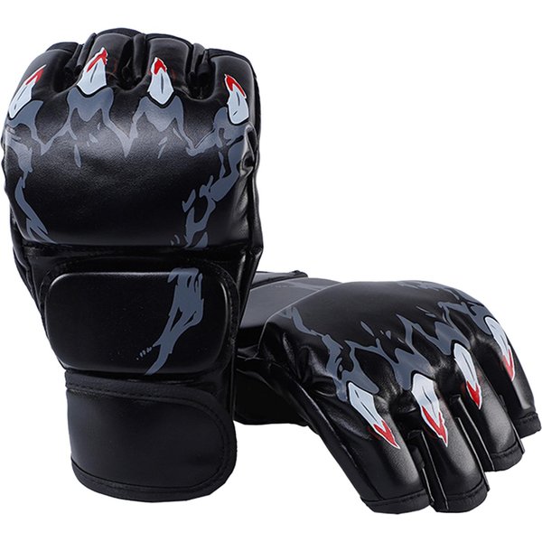 1 Para RęKawic Bokserskich PółPalcowych RęKawic Kickboxerskich Sparringowych RęKawic Do ĆWiczeń Dla MężCzyzn Kobiet DorosłYch Gray-image
