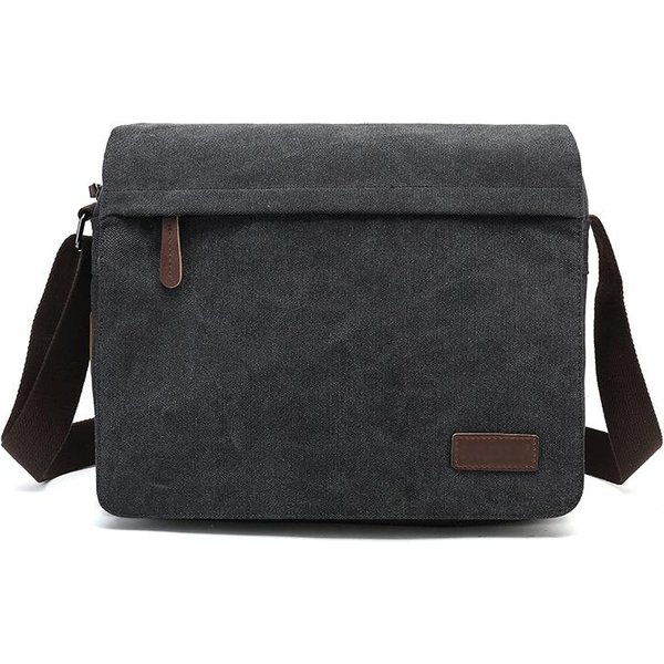 Bolso Bandolera Para Hombre Tendencia De Moda Bolso De Hombro MultifuncióN Mensajero Para Ordenador Herramienta Oblicuo Negocios Negro-image