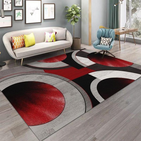 Nowoczesny Dywan Z Nadrukiem Geometrycznym Dywan DużY Do Salonu Sypialni Dekoracja Dywan AntypośLizgowa Zmywalna Mata PodłOgowa 80X120Cm-image