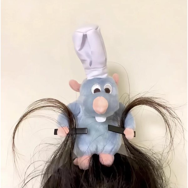 Ratatouille Myszka GłOwa Opaska Do WłOsóW Czapka Kapibara Zabawna Pluszowa ObręCz Do WłOsóW Dekoracja Halloweenowa Kapibara Damska Opaska Do WłOsóW Nakrycie GłOwy Do MakijażU Spinka Do WłOsóW Gray-image