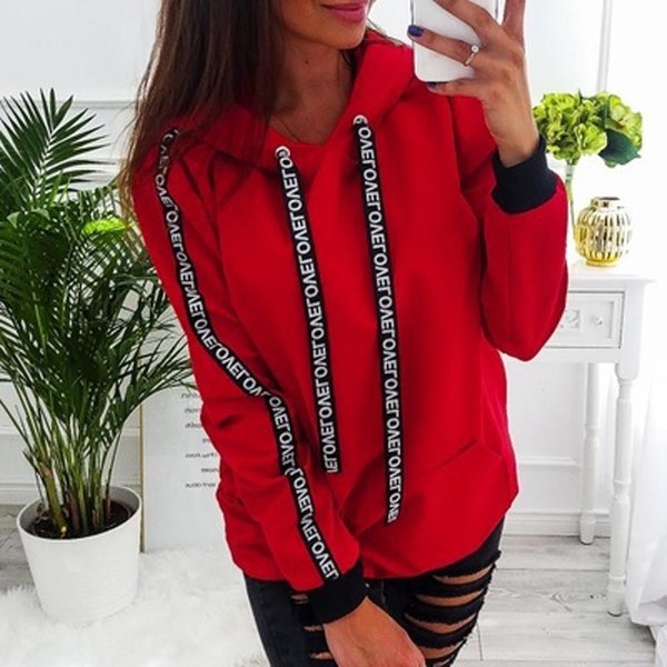 Damska Bluza Z DłUgim RęKawem Plus Size Z DłUgim RęKawem Bluza Z Kapturem Z DłUgim RęKawem Xxxxxl-image