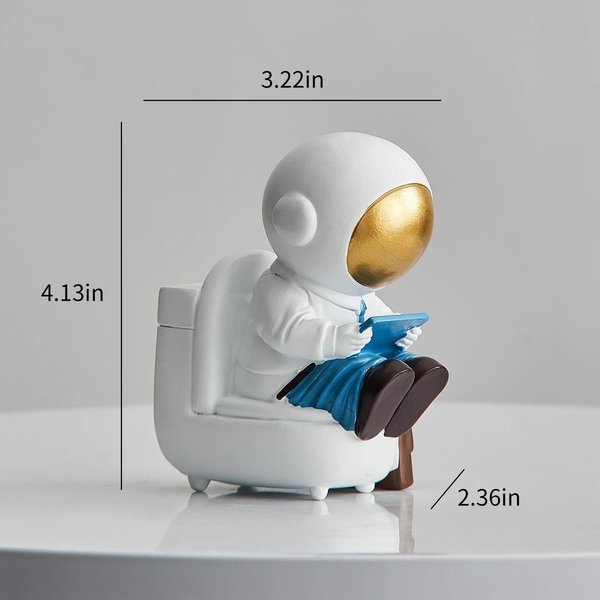 Ozdoby Astronauty Z ŻYwicy W Nowoczesnym Stylu Kreatywne RzemiosłO Akcesoria Na Biurko Do Biura I Gabinetu Prezenty Dla Dzieci Modna Dekoracja Domu White-image