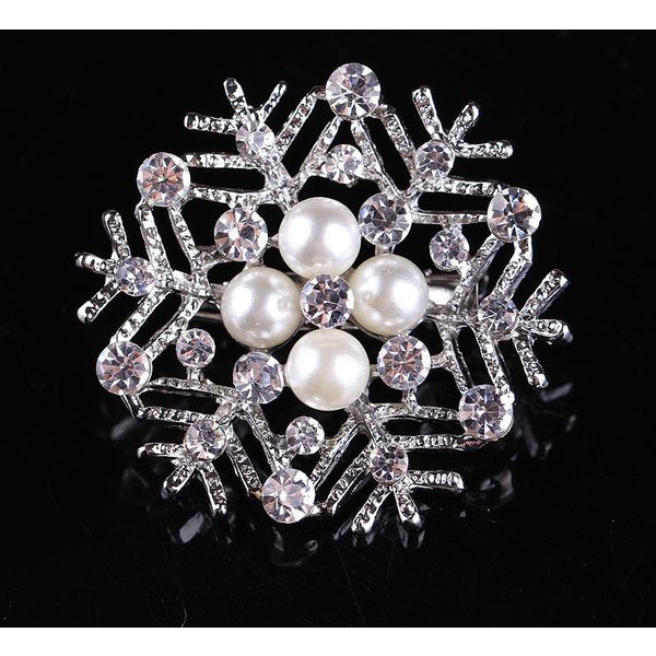 Exquisitas Broches De Flor Con Perlas De ImitacióN Y PedreríA Para Mujer Elegante CíRculo Corona Hoja Pines De Solapa DecoracióN De Boda JoyeríA-image