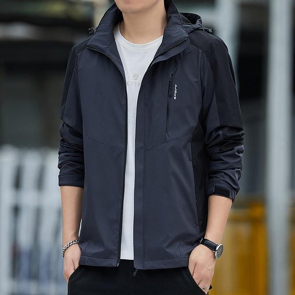 Chaqueta Para Hombre Nueva OtoñO Exterior Chaqueta Para Hombre Capucha Desmontable Impermeable Y Cortavientos Chaqueta Cortavientos Para Hombre 5XL-image