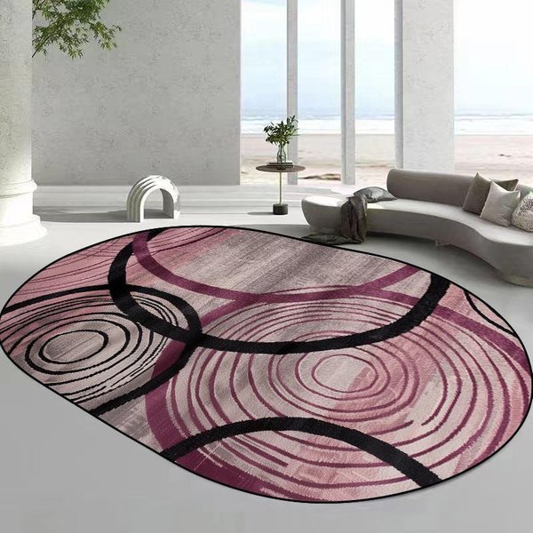 Nowoczesne Owalne Abstrakcyjne Dywany AntypośLizgowe, Zmywalne, DużE, Do Salonu, Sypialni, Mat Do Dekoracji Domu, Mat Pod Stoliki Kawowe 100*120Cm-image