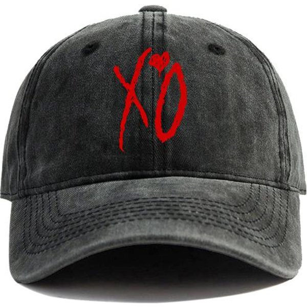 Gorra De BéIsbol XO The Weeknd Sombreros Desgastados Gorra Unisex Retro Al Aire Libre Verano Ajustable Gorra De Papá MZ-390 Black-image