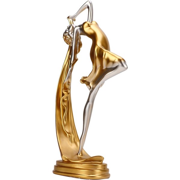 Estatua De Bailarina Oro Elegante Bailarina De Ballet Adornos Artesanales Para Sala De Estar Dormitorio Vinoteca-image