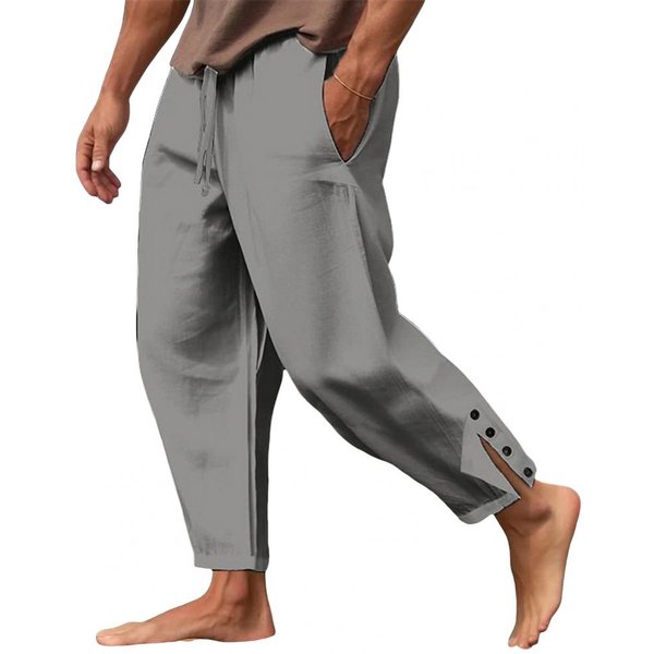 Pantalones De Hombre Con Cintura De CordóN Secado RáPido Pantalones De CháNdal Para Hombre Con Bolsillos Laterales Cintura EláStica Con CordóN Para Entrenamiento En Gimnasio Para Hombre M Gris-image